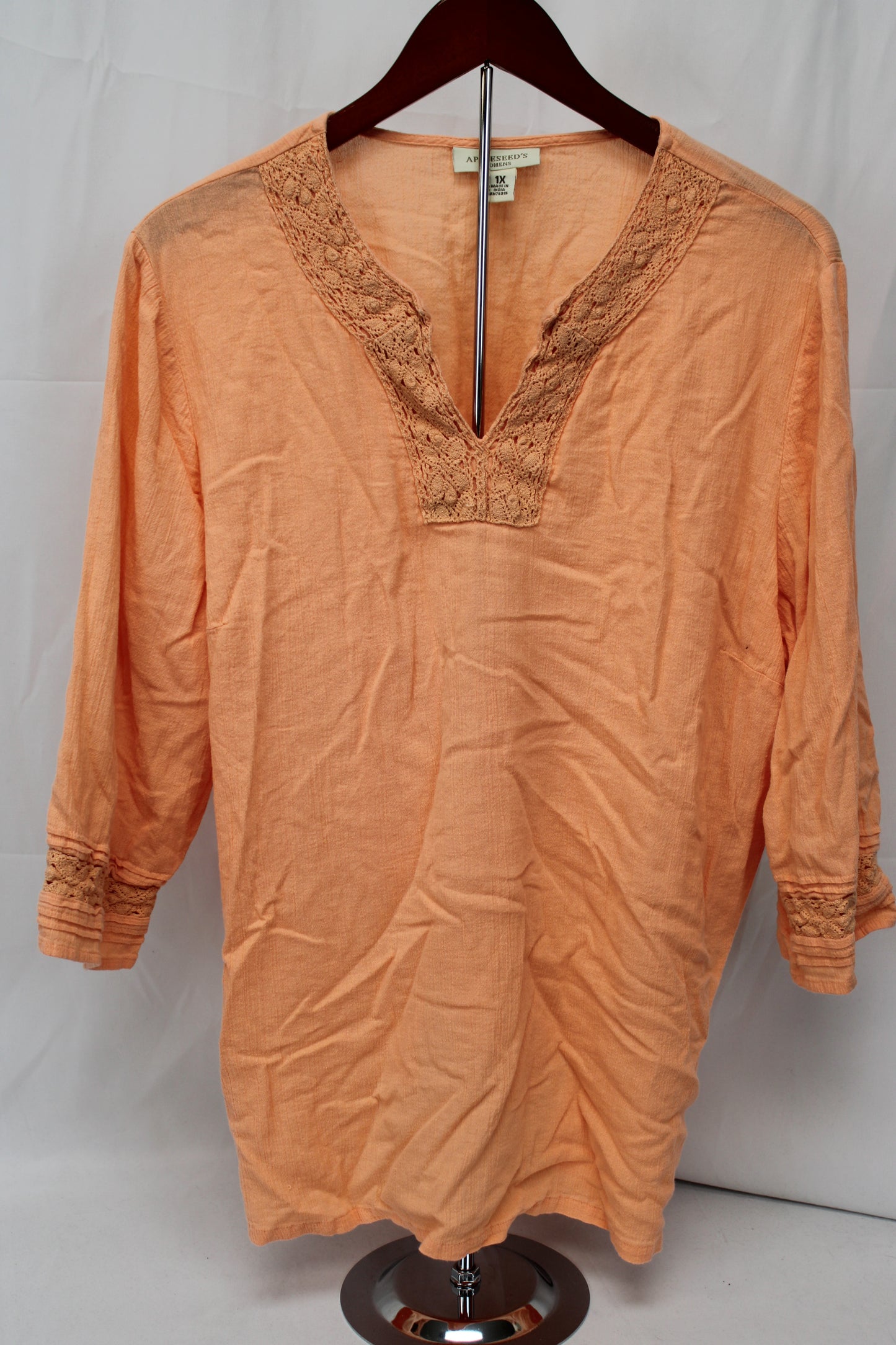 Appleseed’s Blouse, Peach, Women’s XL