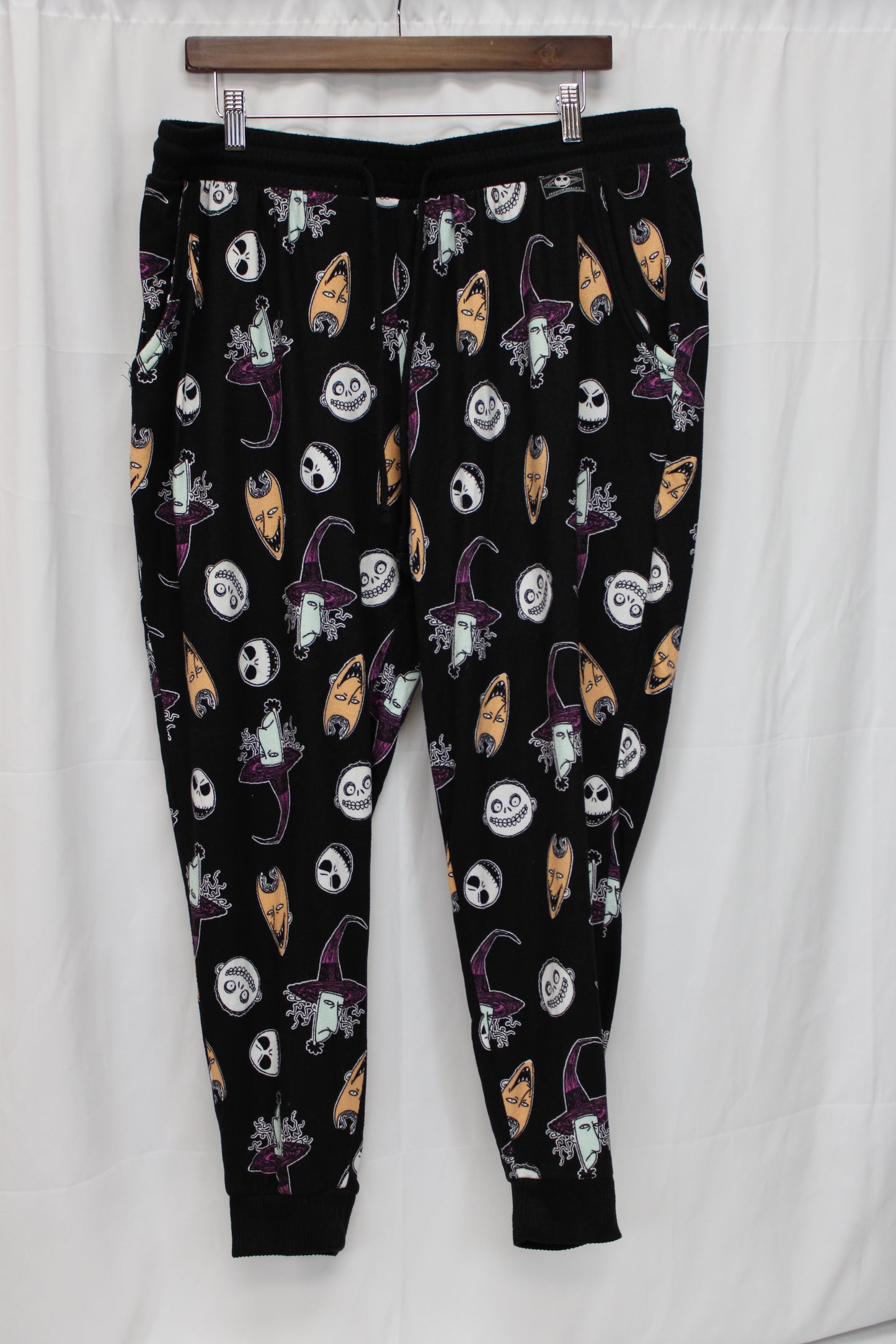 The Nightmare Before Christmas Print Pajama Pants, Black, Women’s XL