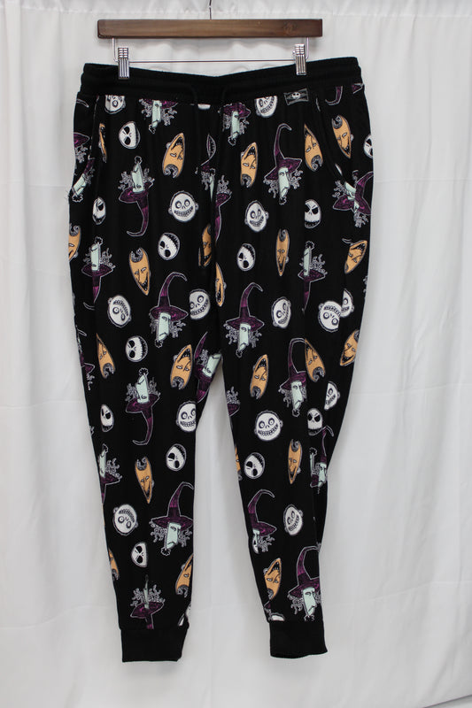 The Nightmare Before Christmas Print Pajama Pants, Black, Women’s XL