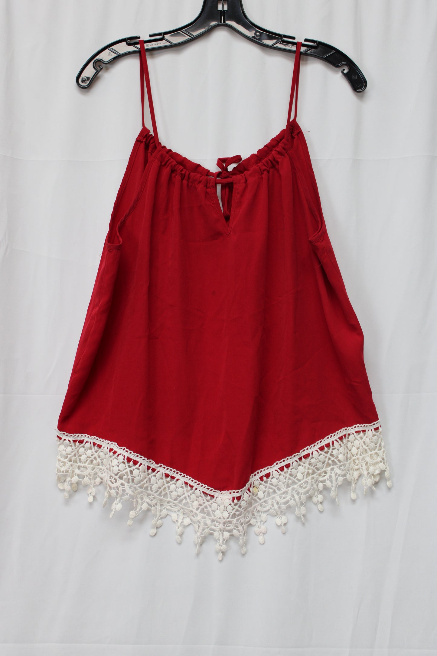 No Boundaries Spaghetti Strap Blouse, Red, Women’s L