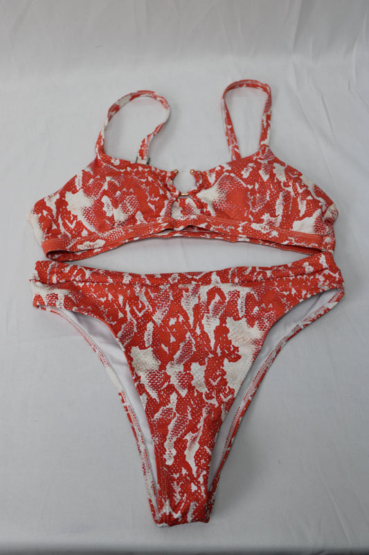 Two Piece Snake Print Swimsuit, Women’s L