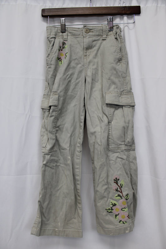 Thereabouts Embroidered Wide Leg Khaki Pants, Youth 7