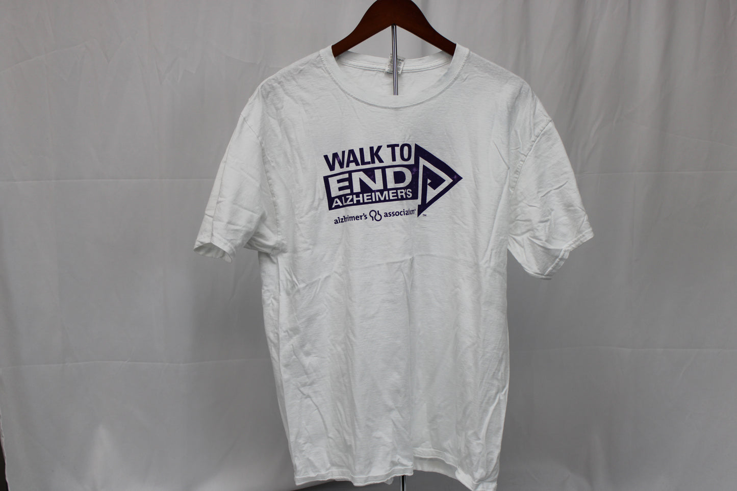 Fruit of Loom Walk to the End Alzheimer’s T-Shirt, White, Mens L