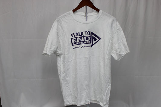 Fruit of Loom Walk to the End Alzheimer’s T-Shirt, White, Mens L