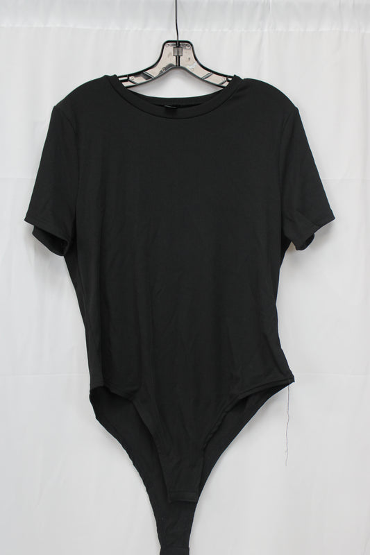SHIEN Curve Short Sleeve Body Suit, Black, Women’s XXL