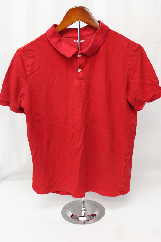 Old Navy Short Sleeve Polo, Red, Youth XL