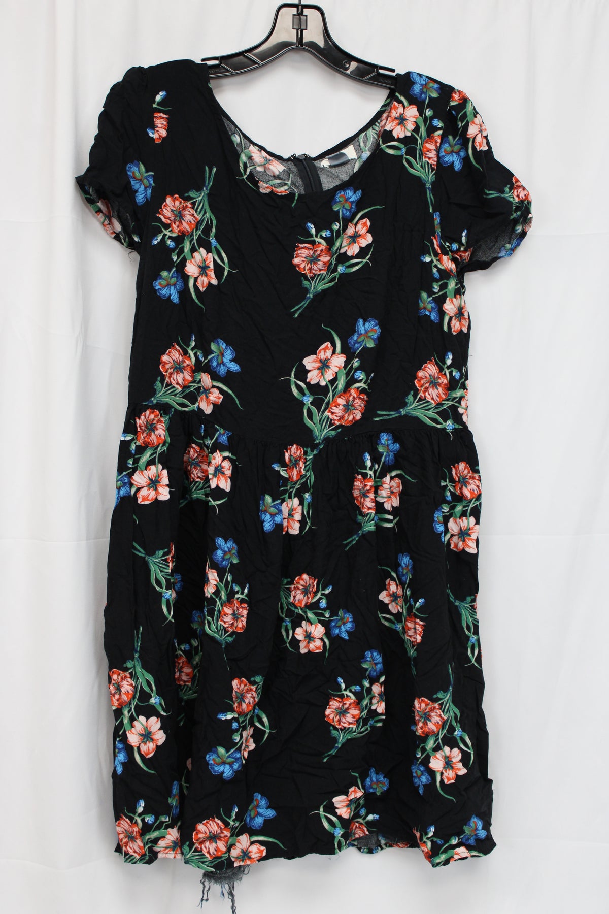 Old Navy Floral Short Sleeve Dress, Black, Women’s 14