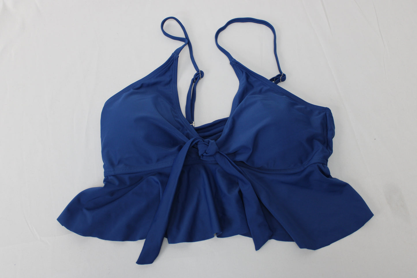 Blue Tie Front Swimsuit Top, Women’s L