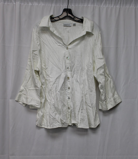 Avenue Button Up Blouse, White, Women’s 22/24