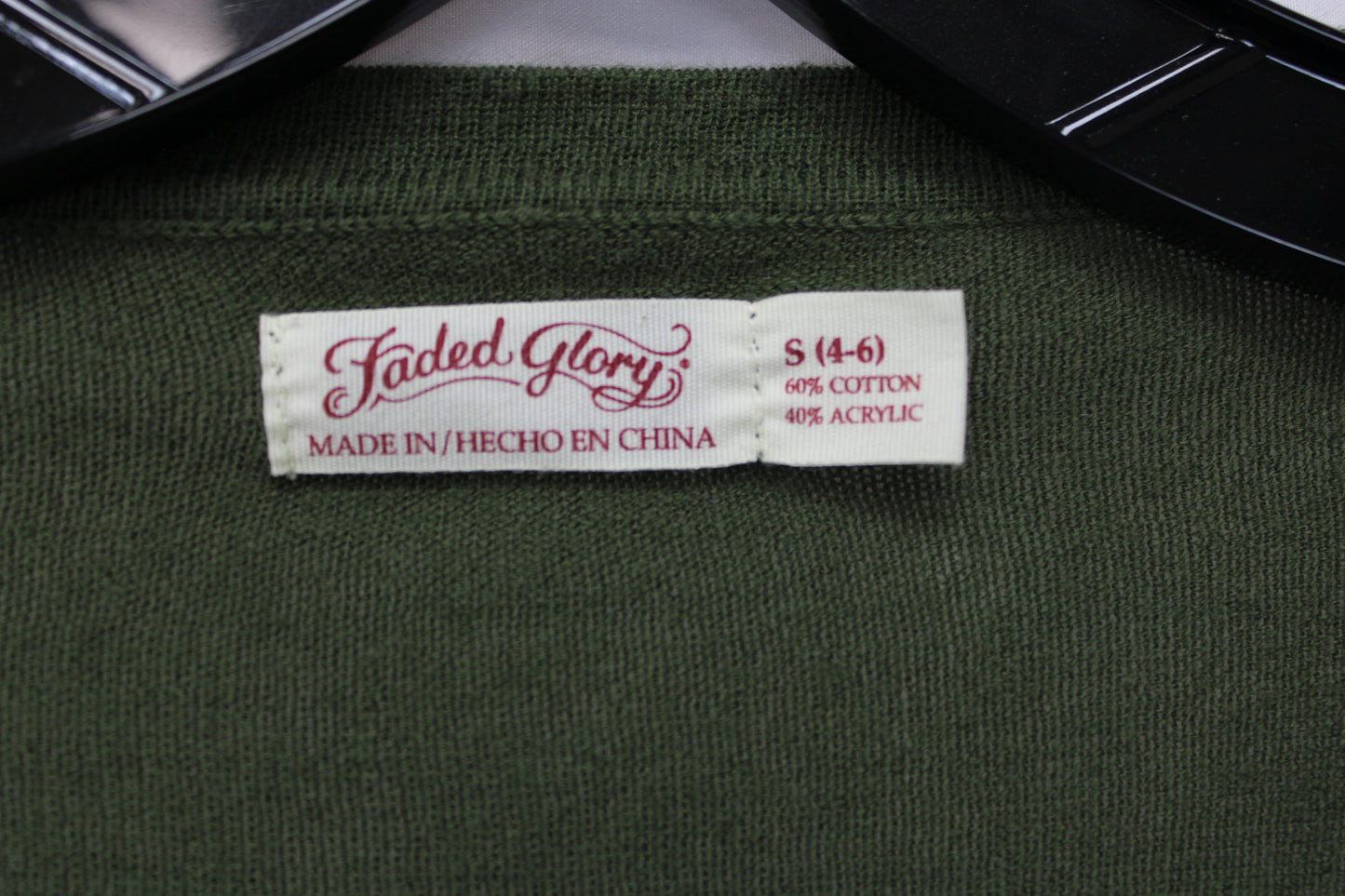 Faded Glory Button Up Cardigan, Green, Women’s S