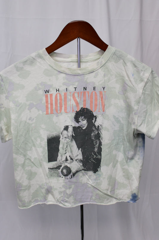 Whitney Houston Tie Dye Cropped Top, Green, Women’s M