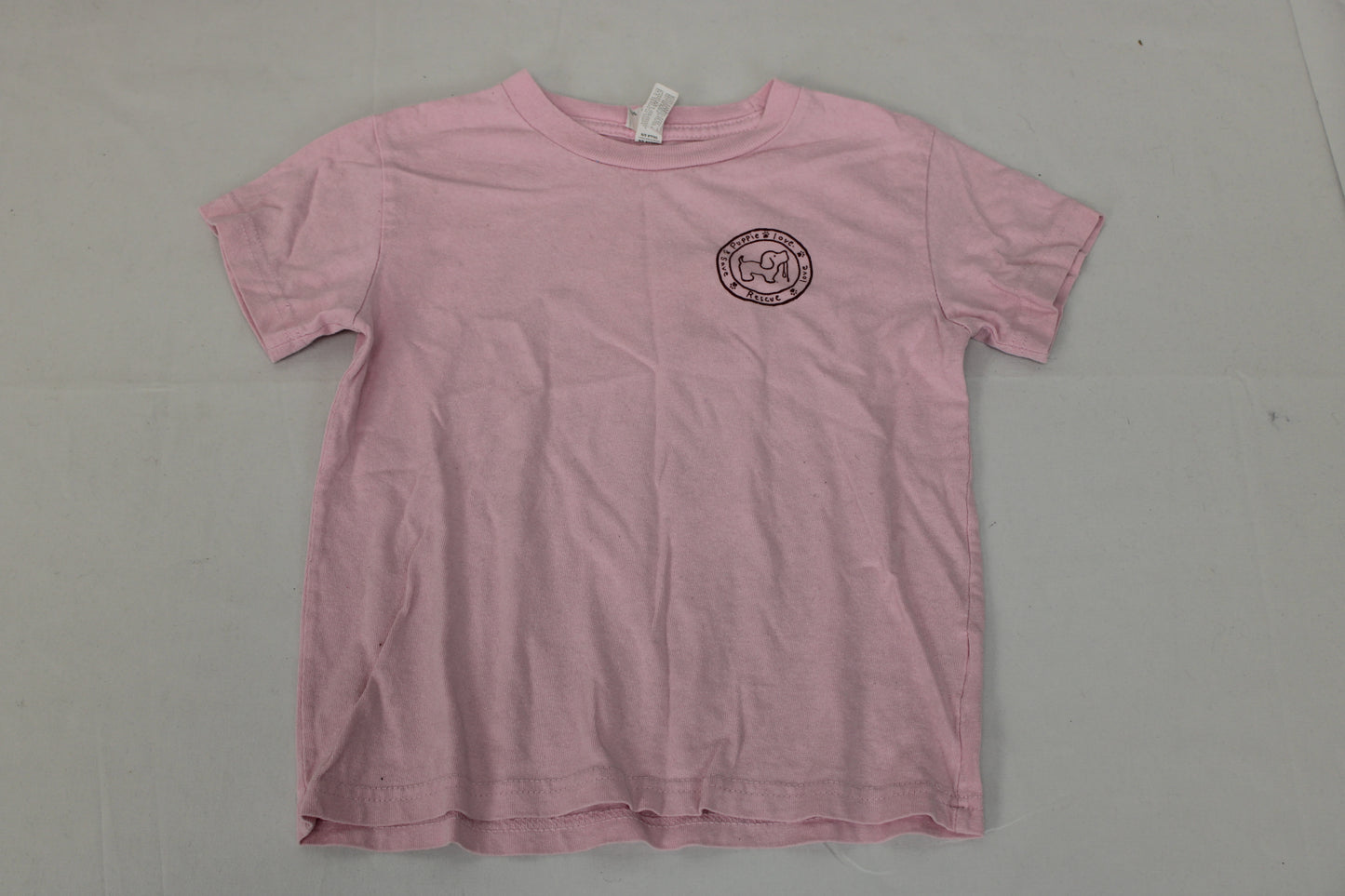Rabbit Skins Puppie Love Short Sleeve Shirt, Pink, Girls 5/6