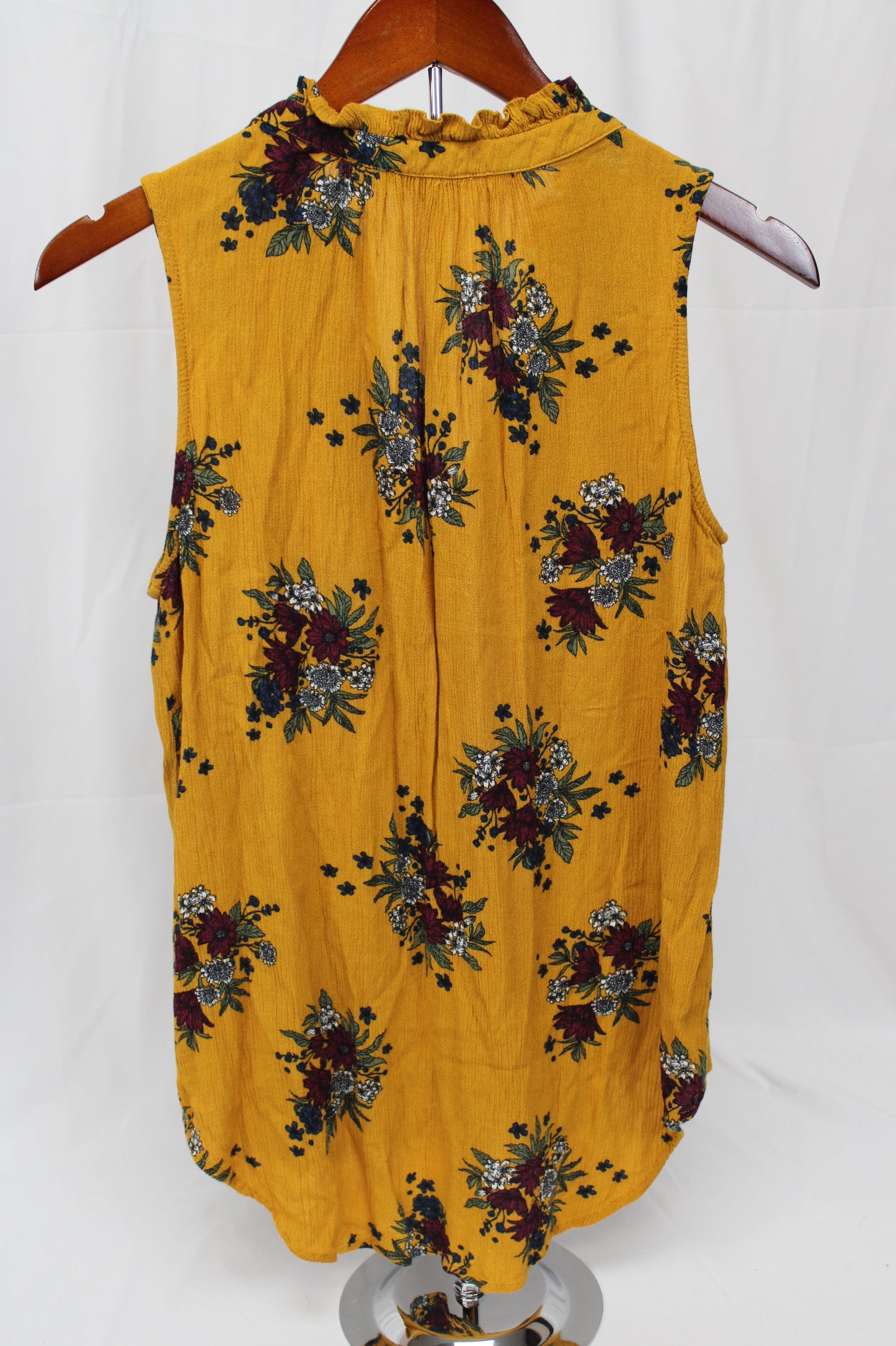 Staccato Floral Button Down Top, Yellow, Women’s S