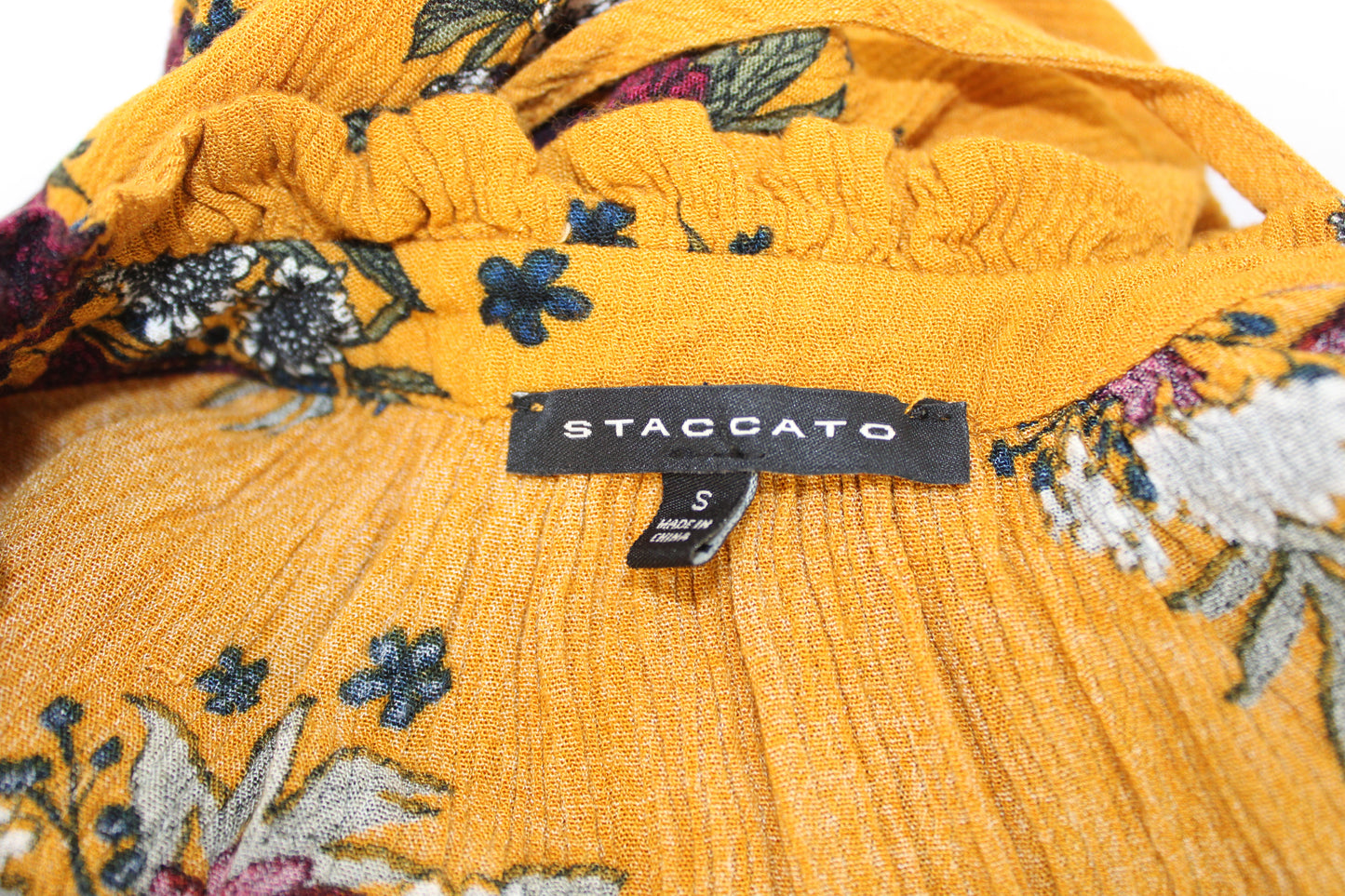Staccato Floral Button Down Top, Yellow, Women’s S