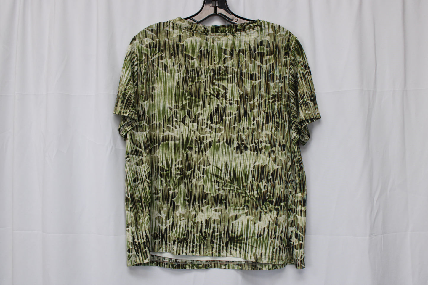 Erika Short Sleeve Layered Shirt, Green, Women’s XL