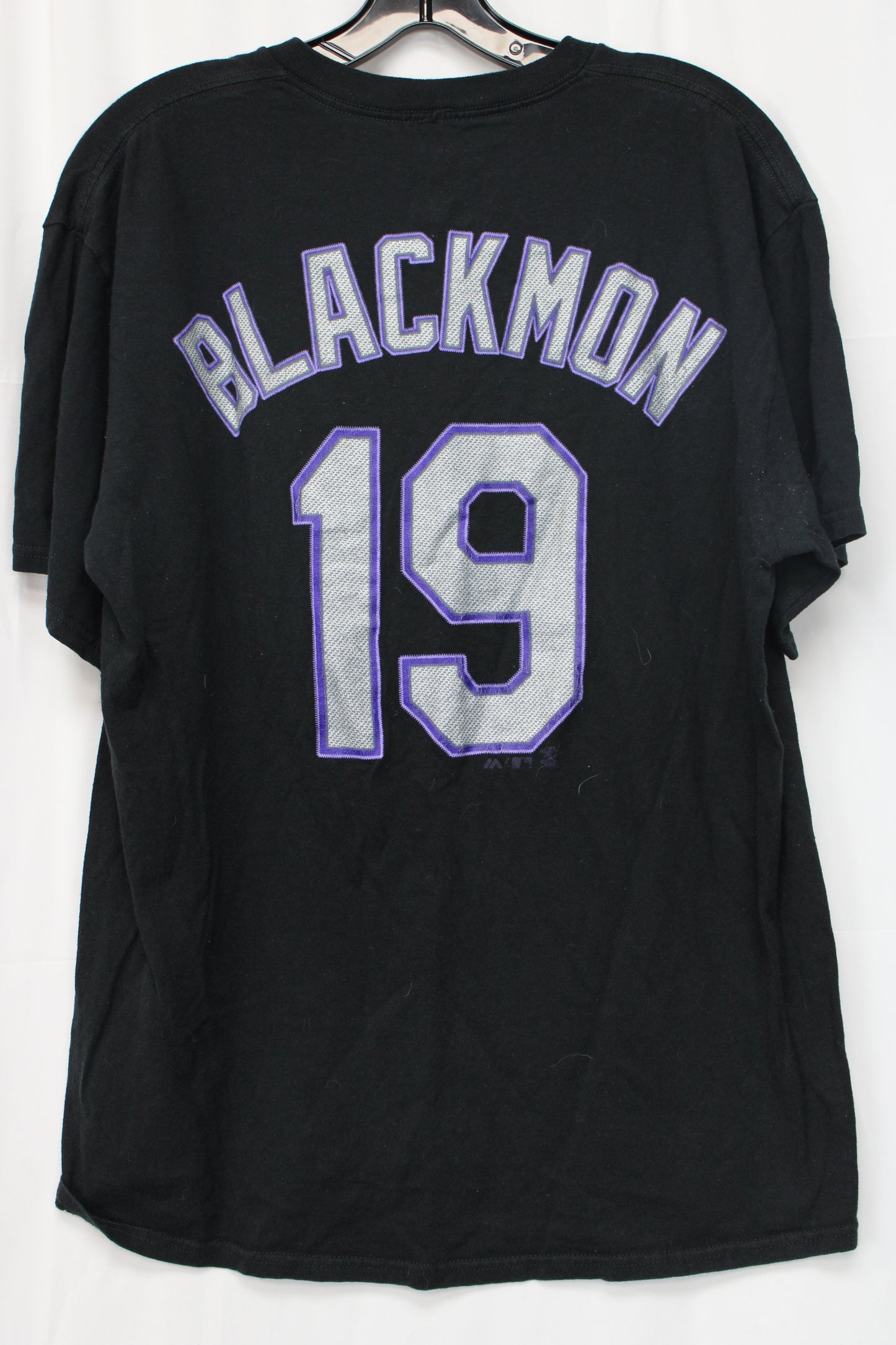Majestic Rockies Blackmon 19 Short Sleeve T-Shirt, Black, Men’s L