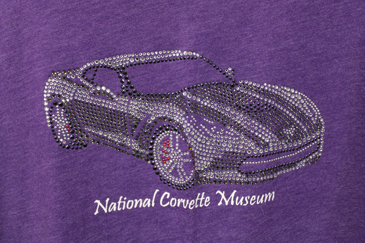 Live & Tell National Corvette Museum Sequin T-Shirt, Purple, Women’s XXL