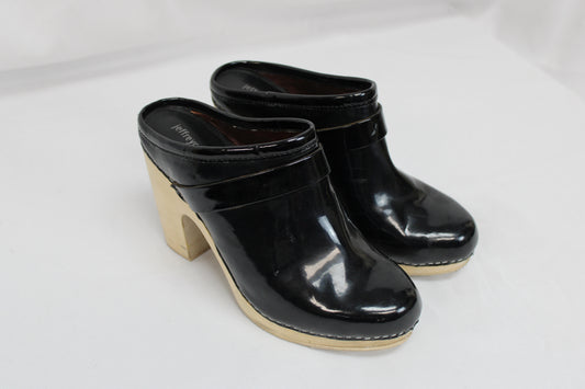 Jeffrey Campbell Patent Leather Slip-on Mule Clogs, Black, Women’s 9