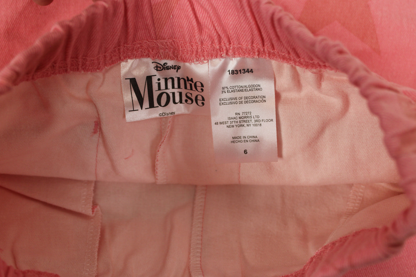 Disney Minnie Mouse Pants, Pink, Girls 6