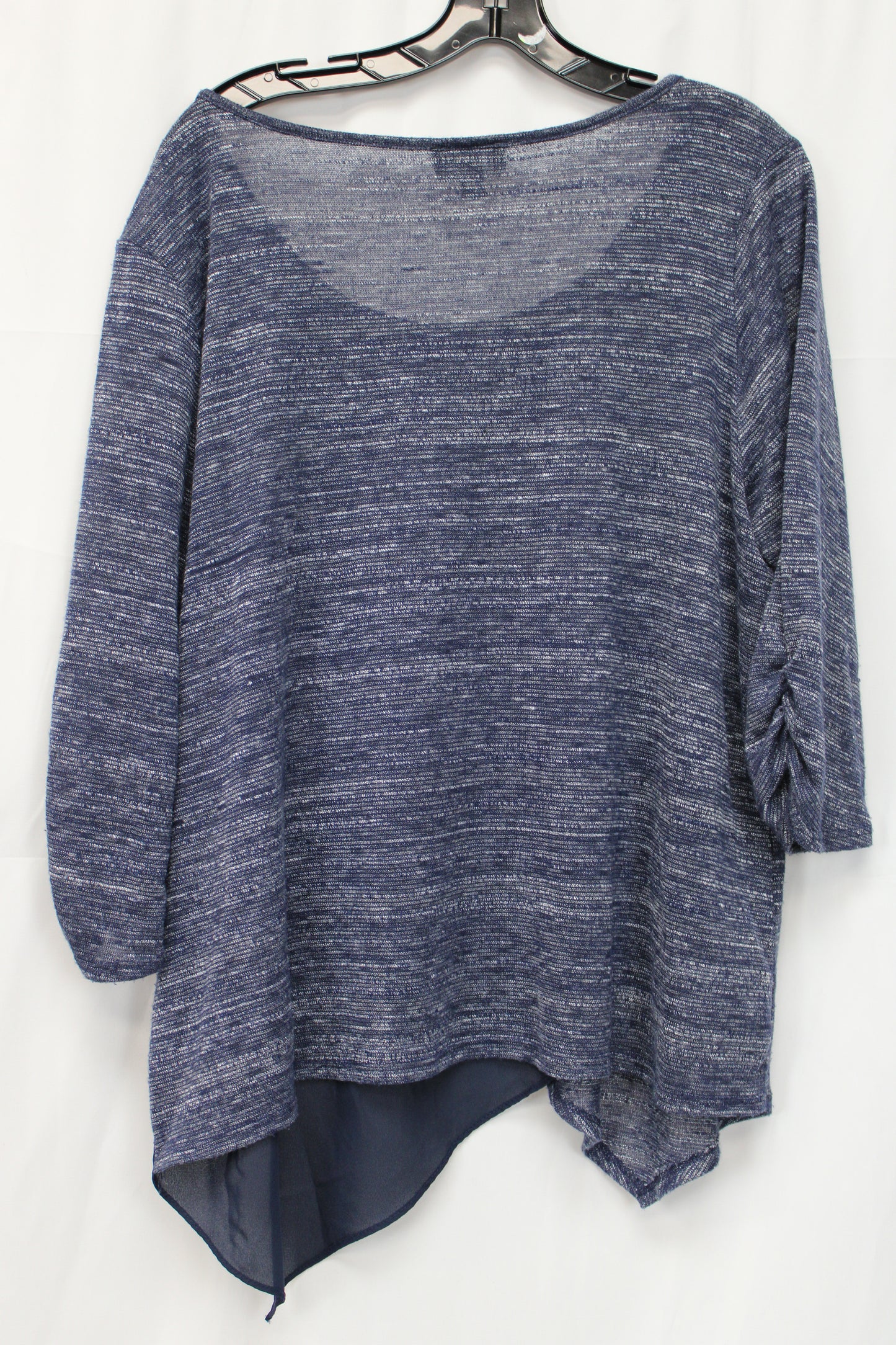 B Wear Quarter Length Sleeve Blouse, Blue, Women’s XXL