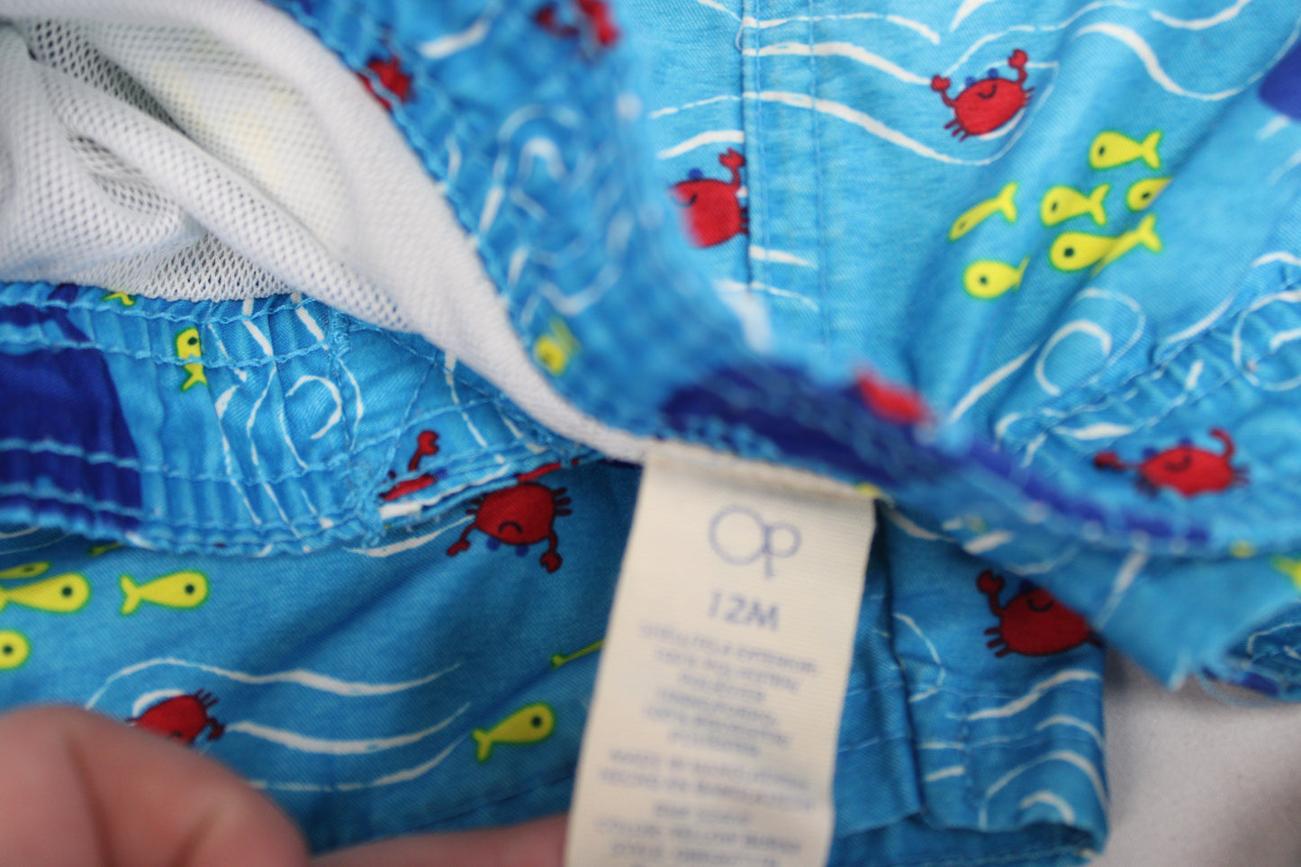 OP Ocean Themed Board Shorts, Blue, 12M