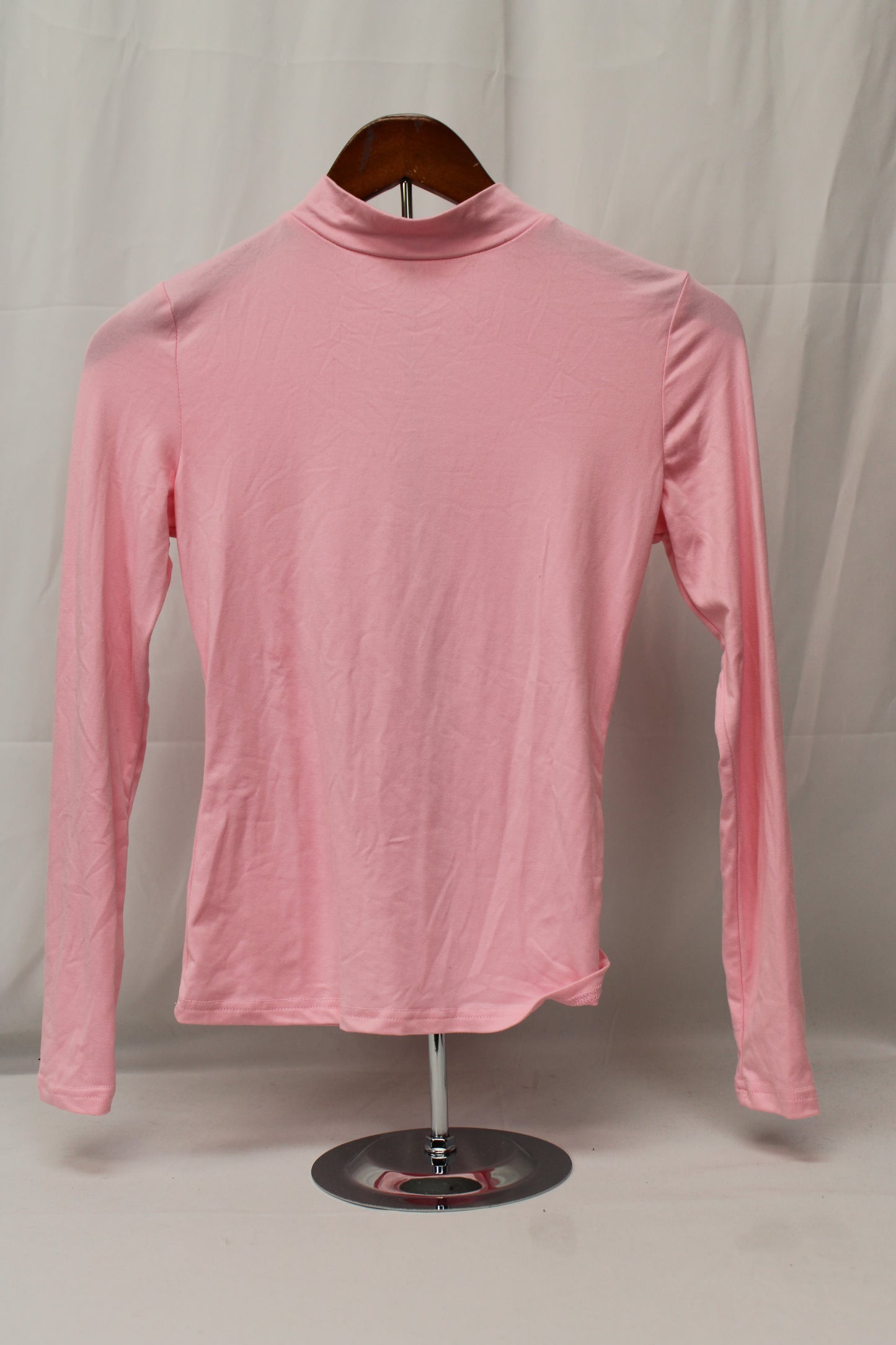 Zeagoo Long Sleeve Mock Turtleneck Shirt, Pink, Women’s XS