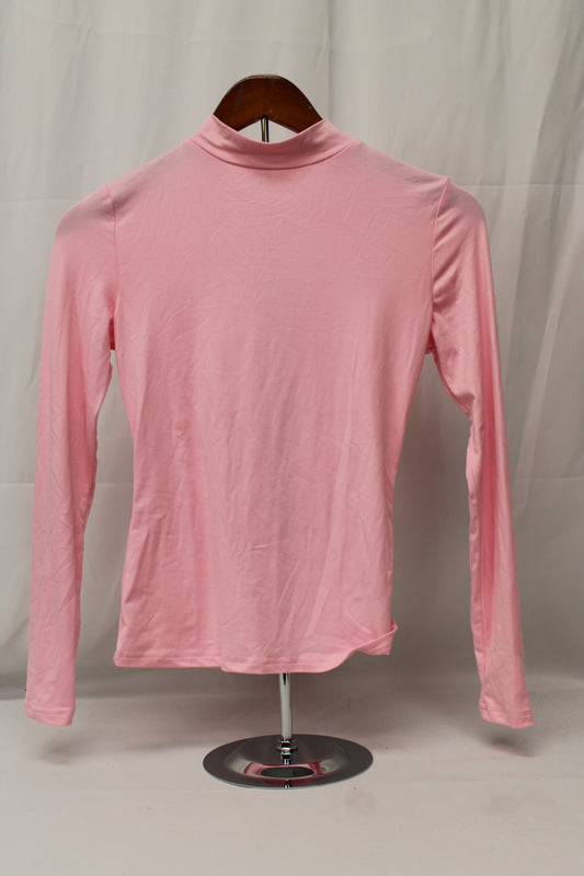 Zeagoo Long Sleeve Mock Turtleneck Shirt, Pink, Women’s XS