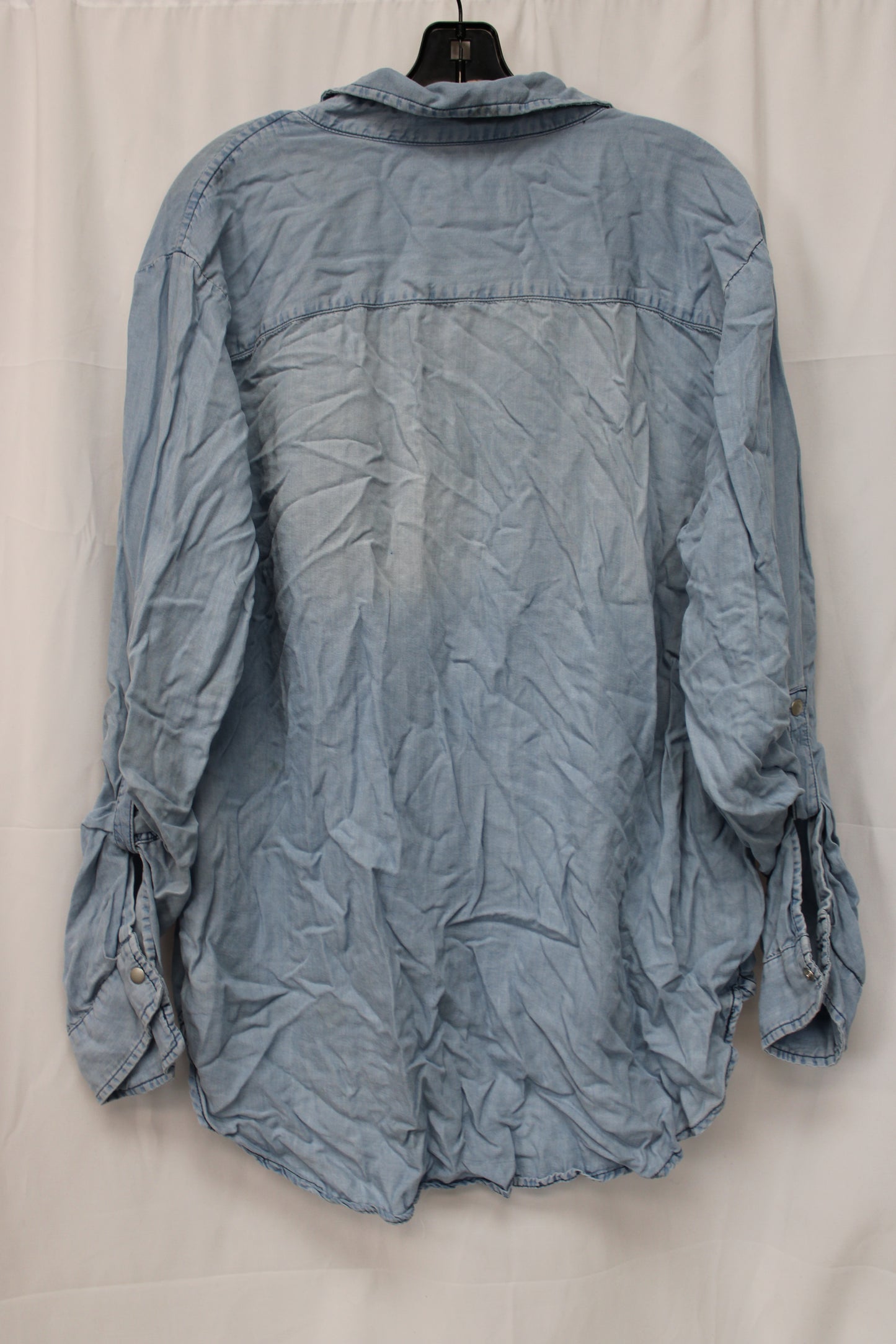 Stoosh Vintage Denim Long Sleeve Button Up Shirt, Blue, Women’s L