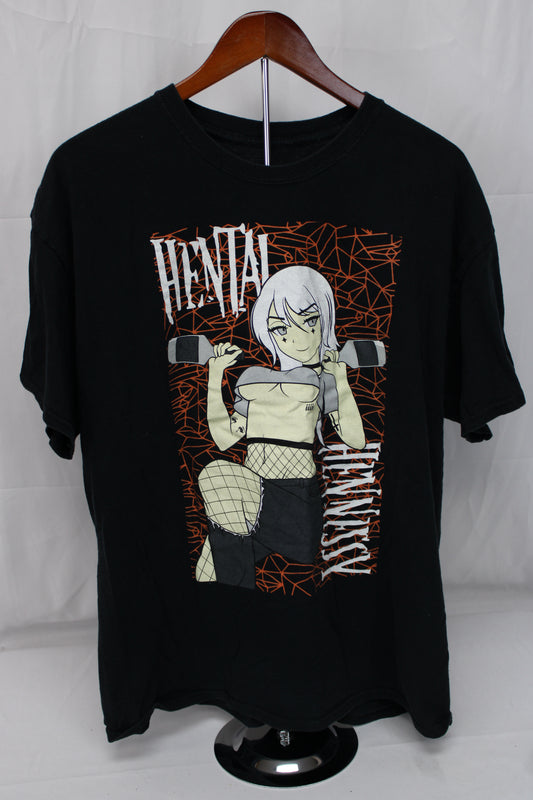 Mens Black Graphic T-Shirt, XL