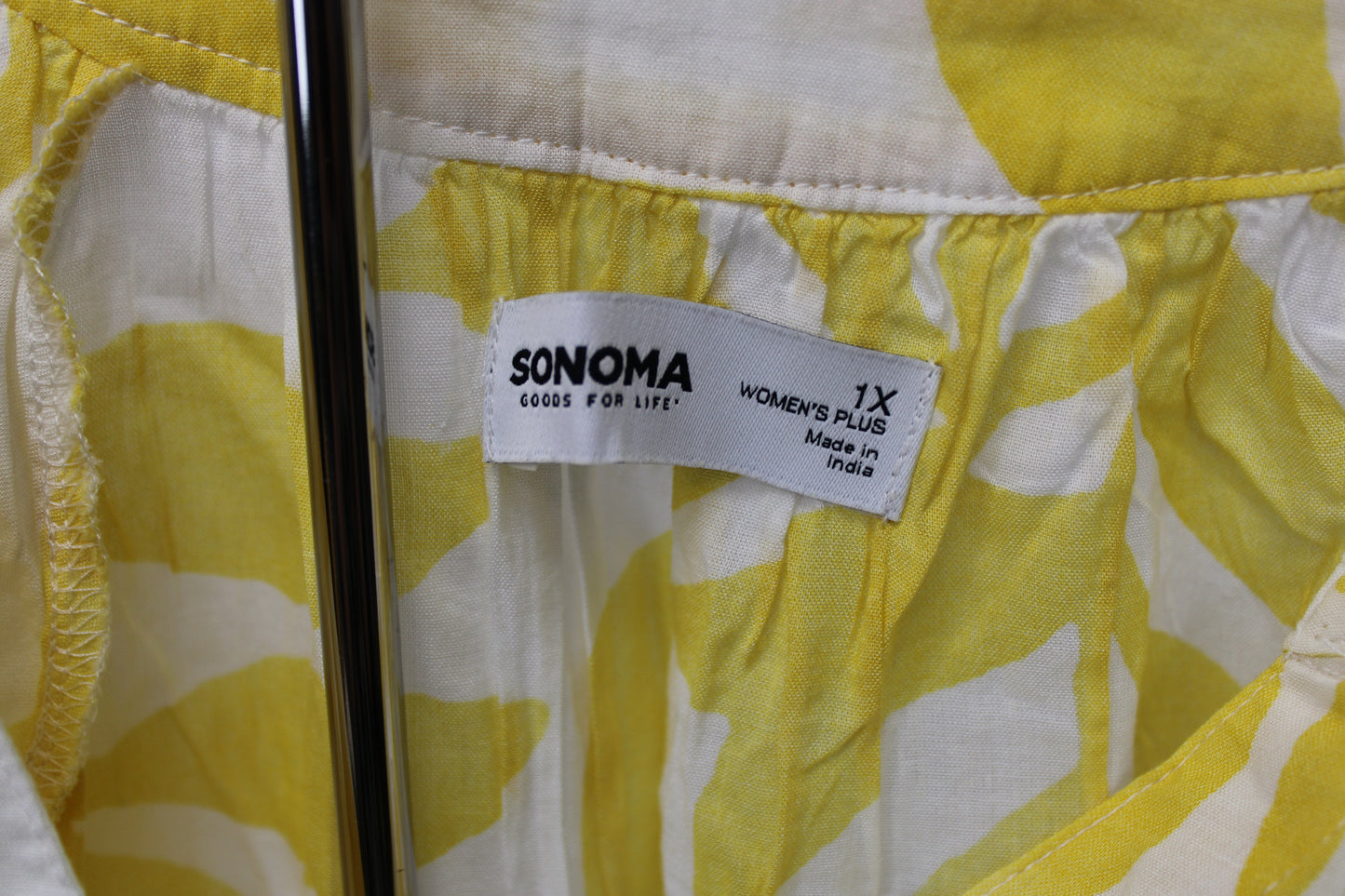 Sonoma Short Sleeve Blouse, Yellow, Women’s XL