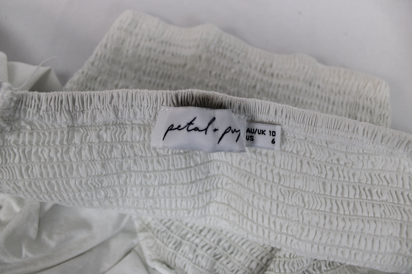 Petal and Pup Cropped Blouse, White, Women’s 6