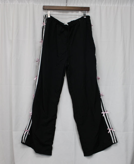 Cult Favorite Wide Leg Bow Sweatpants, Black, Women’s L