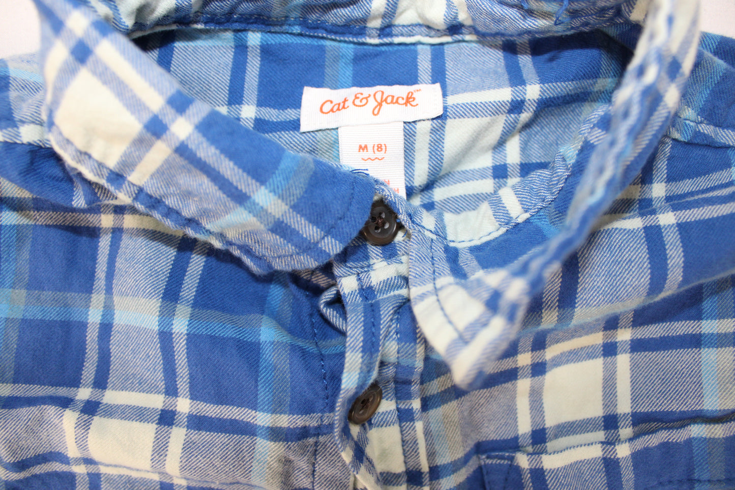 Cat & Jack Flannel Shirt, Blue, Youth M