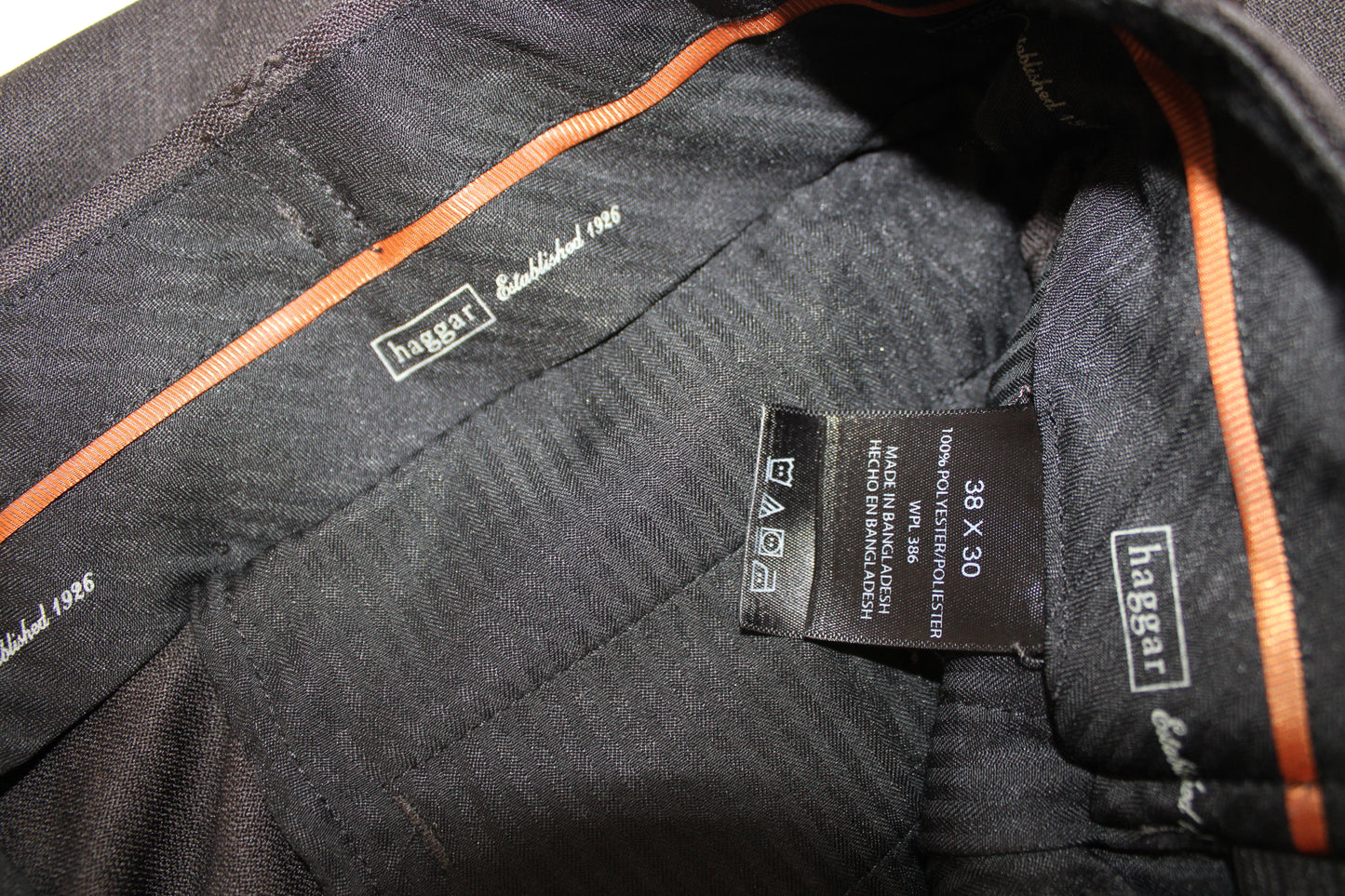 Haggar Trousers, Black, Men’s 38/30