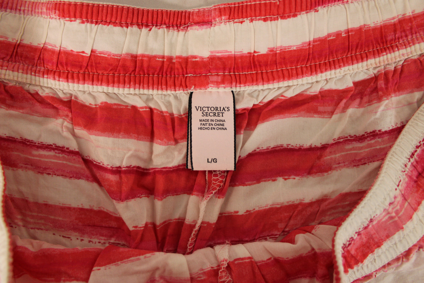 Victoria’s Secret Stripped Pajama Shorts, Red/White, Women’s L