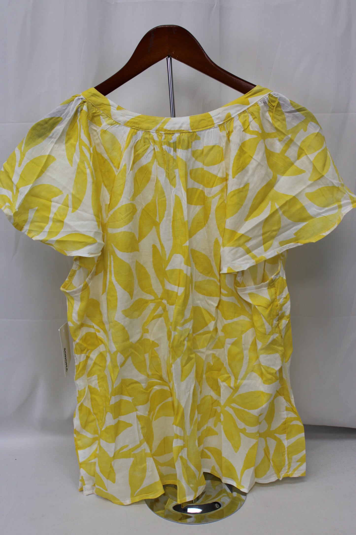 Sonoma Short Sleeve Blouse, Yellow, Women’s XL