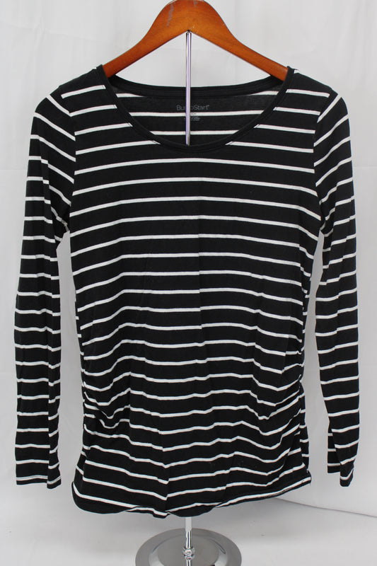 BumpStart Long Sleeve Striped Shirt, Black/White, Women’s S