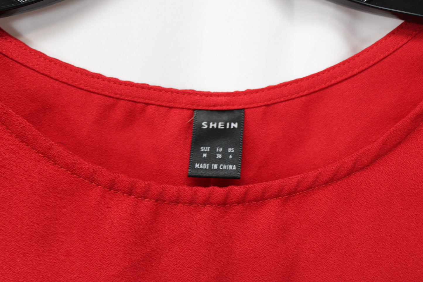 SHEIN Ruffled Short Sleeve Dress, Red, Women’s M