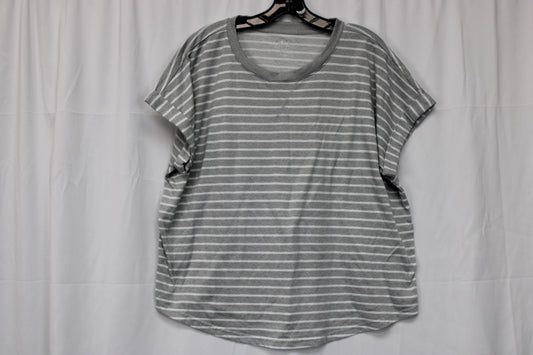 Maurices 24/7 Everyday Striped T-Shirt, Gray/White, Women’s XL