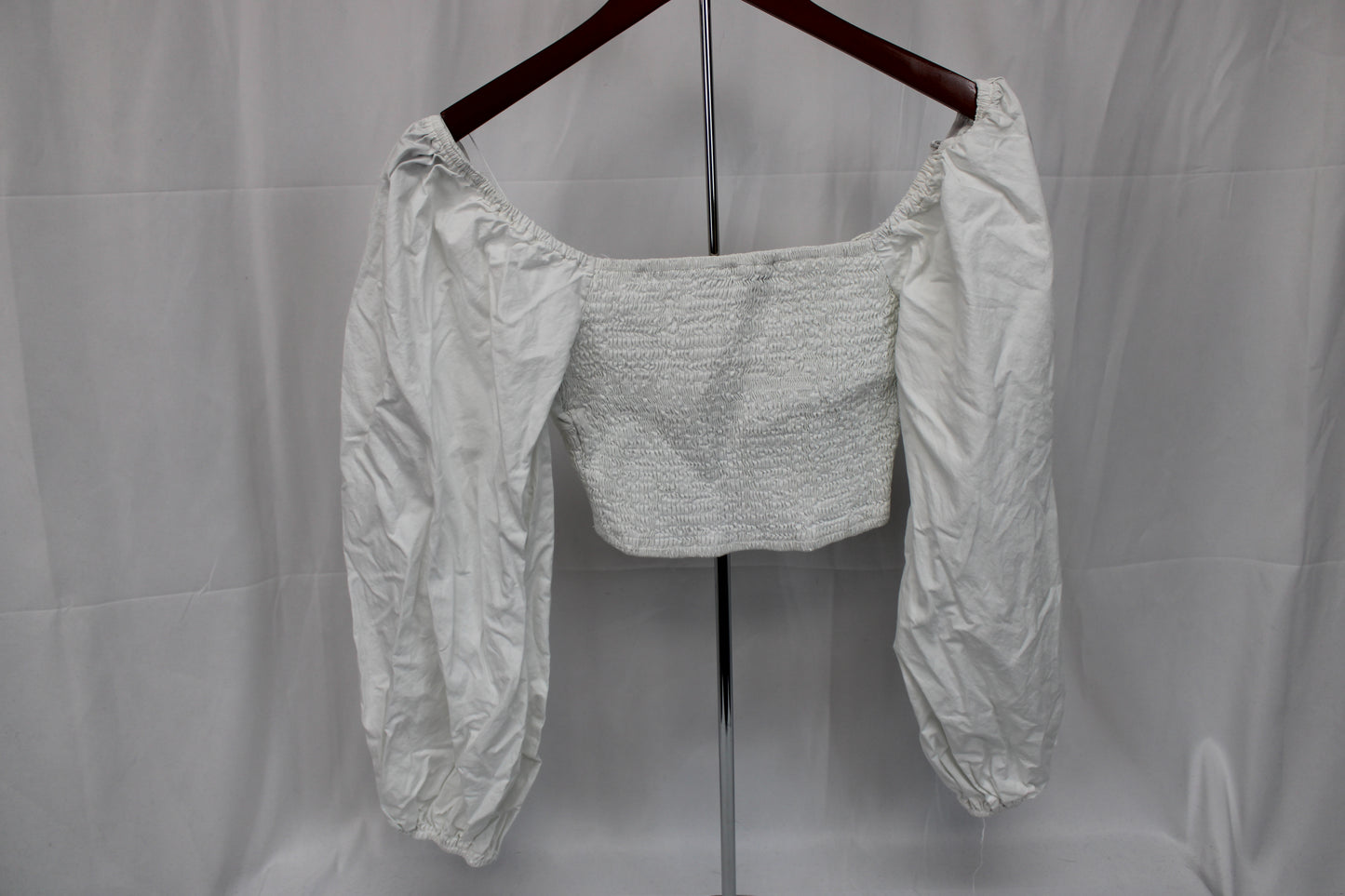 Petal and Pup Cropped Blouse, White, Women’s 6