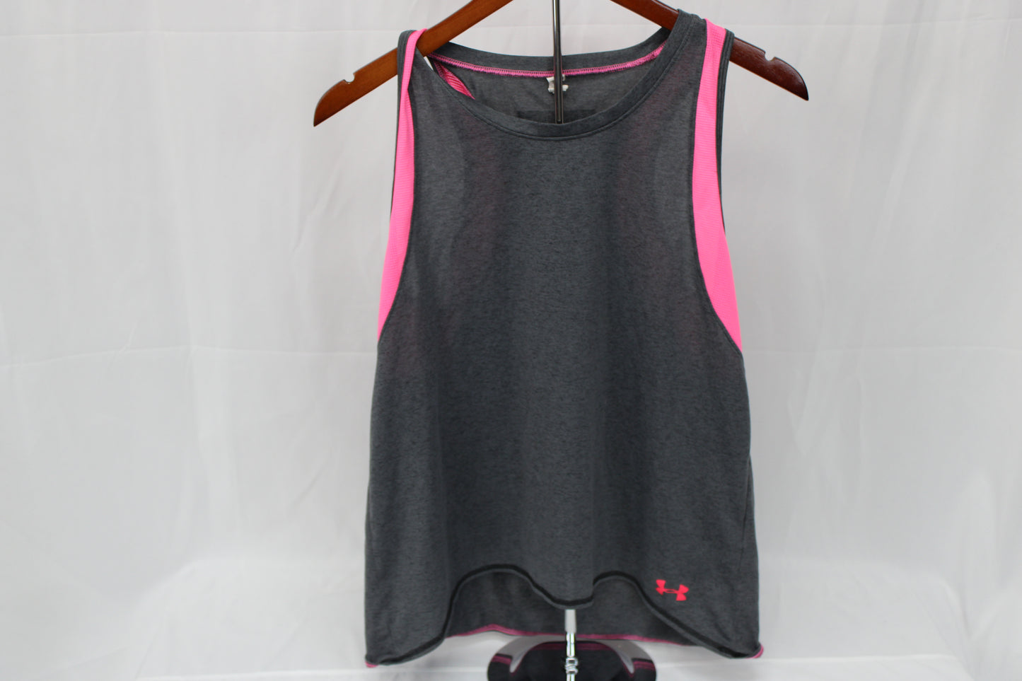 Under Armour Sports Tank, Gray/Neon Pink, Youth XL