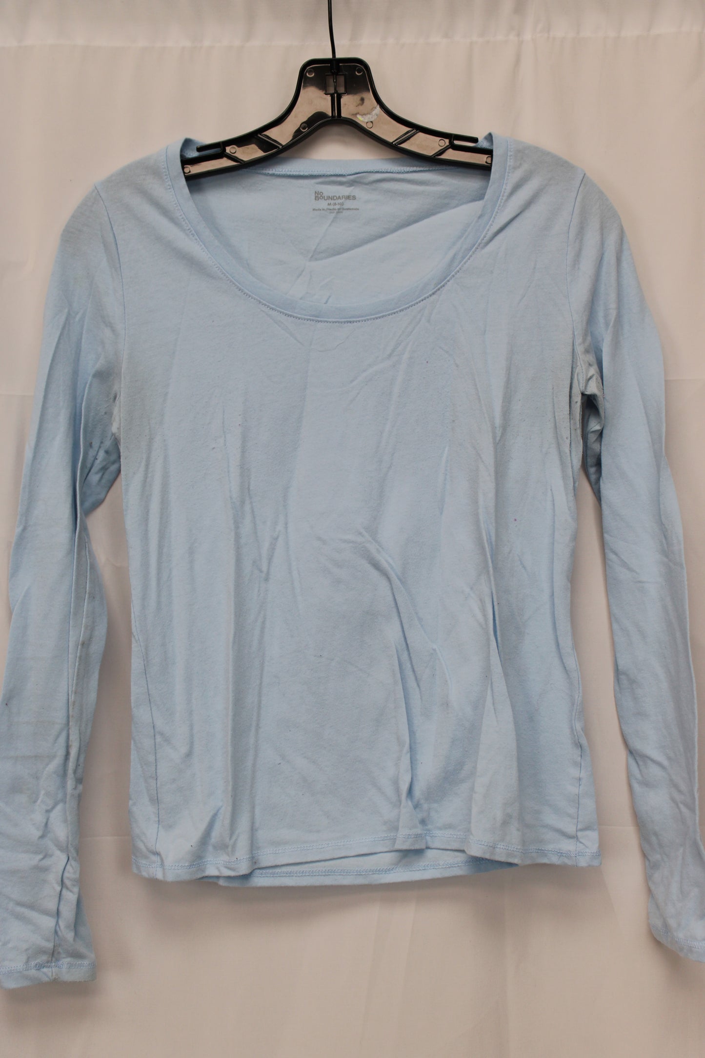 No Boundaries Long Sleeve T-Shirt, Blue, Women’s M