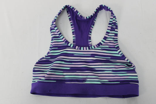 Youth Multicolor Sports Bra, Purple, S