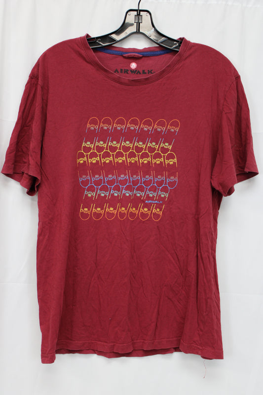 Airwalk Short Sleeve Skateboard T-Shirt, Red, Men’s L