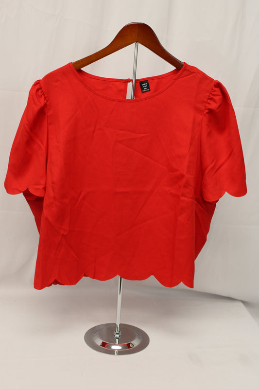 SHIEN Curve Short Sleeve Blouse, Red, Women’s XXXL