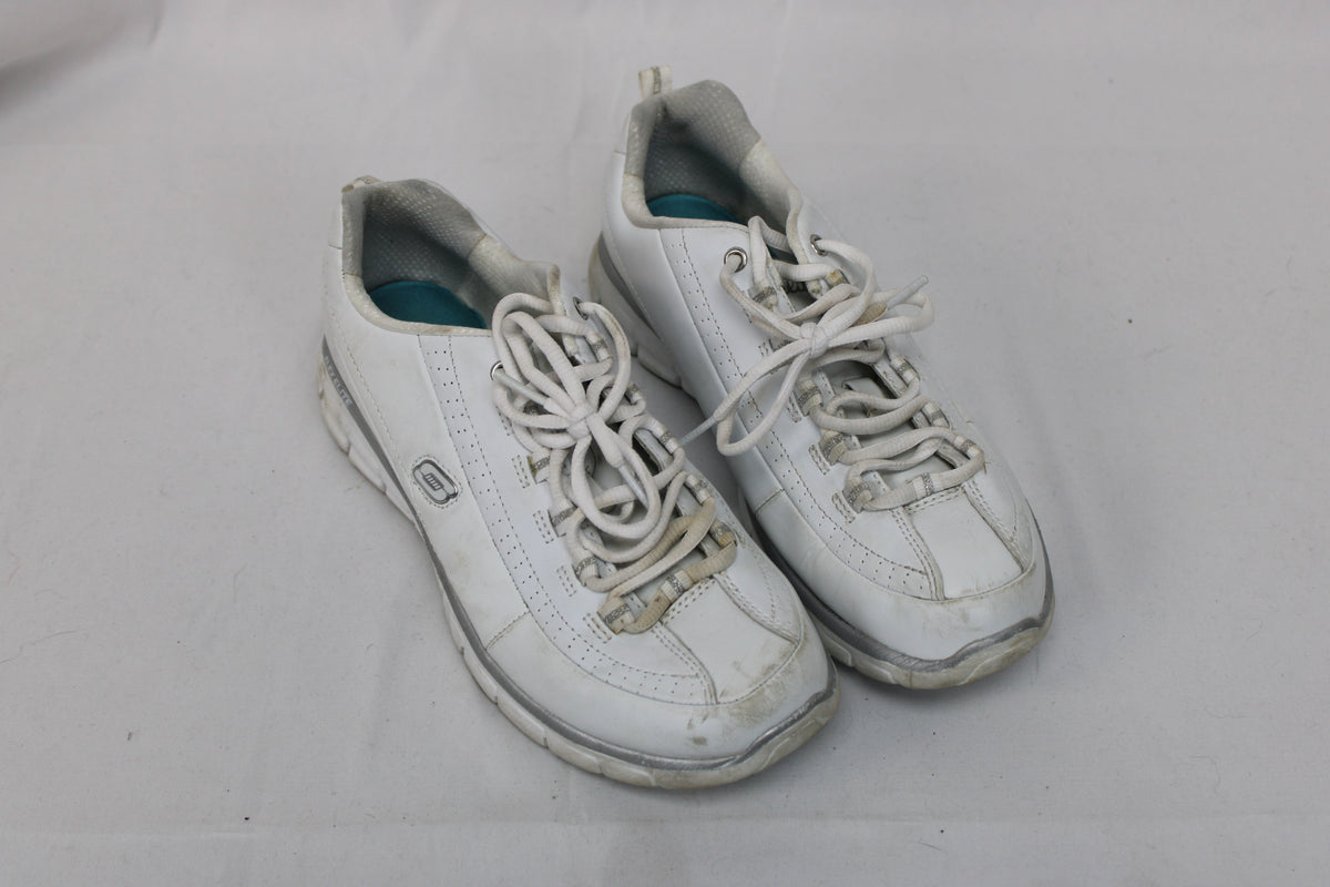 Skechers Synergy Elite Status Athletic Sneakers, White, Women’s 8.5