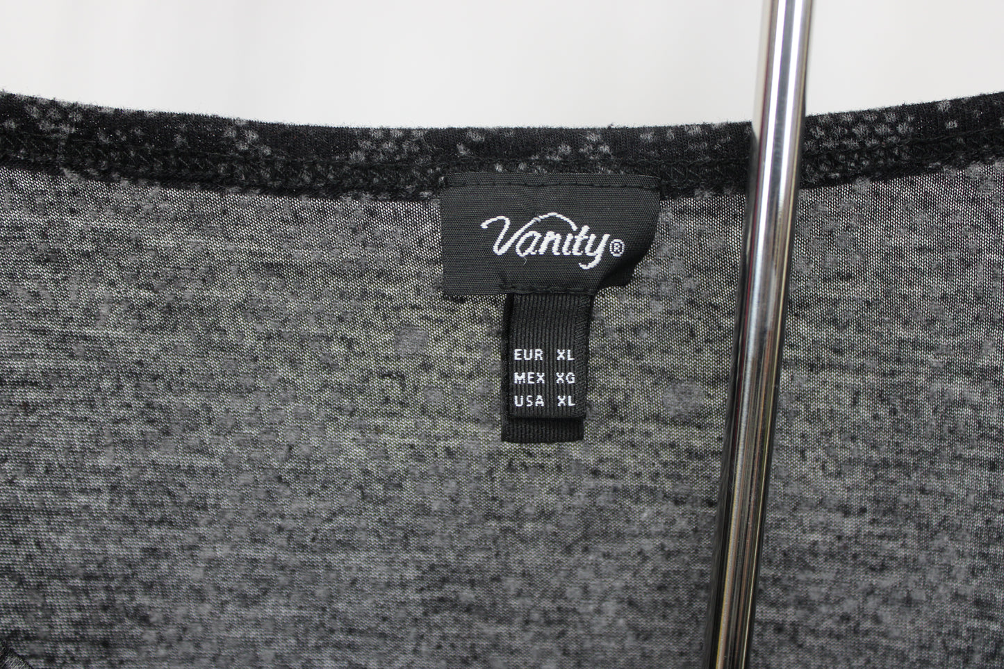 Vanity Long Sleeve Sheer Patterned Shirt, Black, Women’s XL