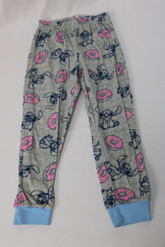 Disney Stitch Donut Fleece Pajama Pants, Gray, Girls 6