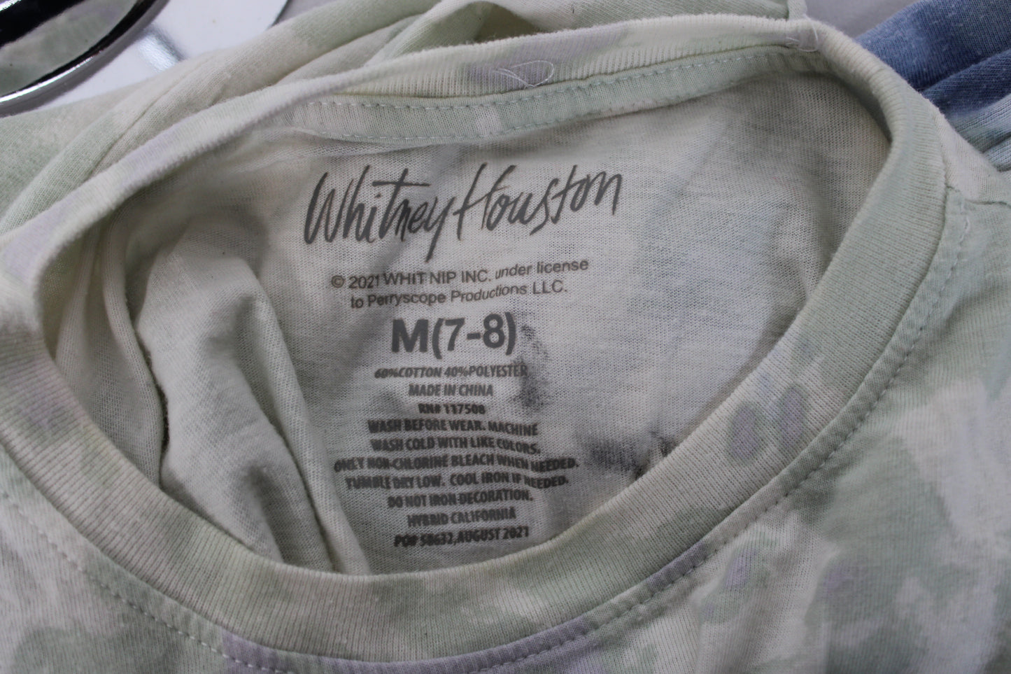 Whitney Houston Tie Dye Cropped Top, Green, Women’s M