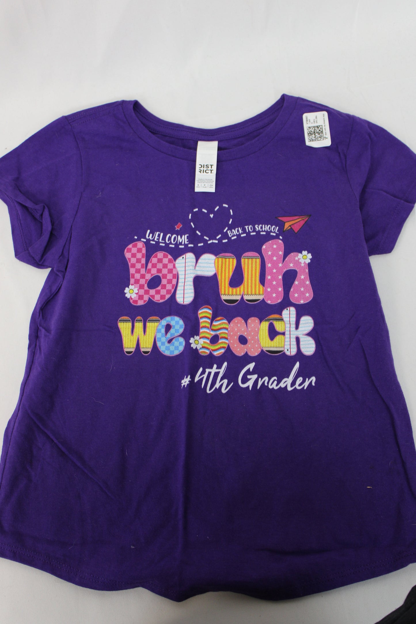 District Bruh We Back T-Shirt, Purple, Youth S